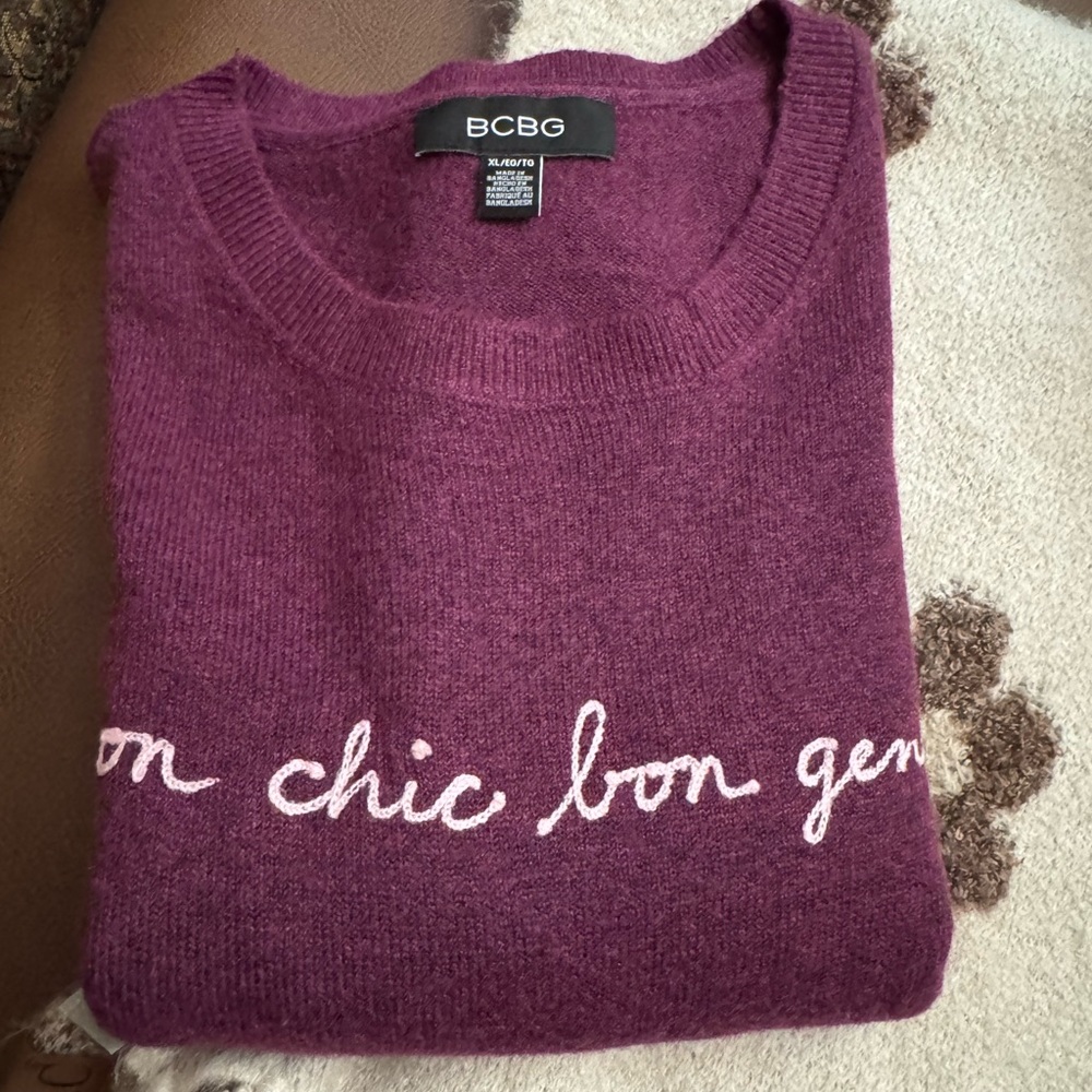 BCBG Women's Bon Chic Genre Long Sleeve Sweater